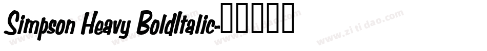 Simpson Heavy BoldItalic字体转换